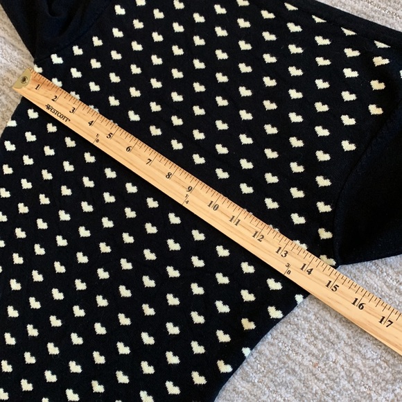 Vintage Banned Apparel Heart Sweater Womens Size Small 3/4 Bow Tie Boatneck - Picture 11 of 14